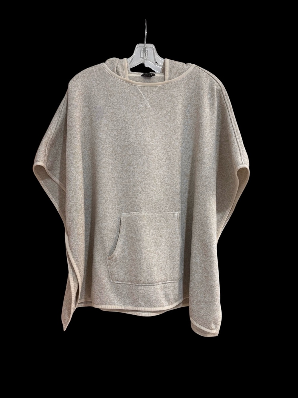 Eddie Bauer Fleece Lined Hooded Poncho In Oatmeal XS EUC